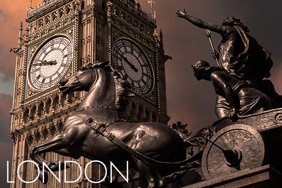 London Regents Street with light trails by Chris Petsos